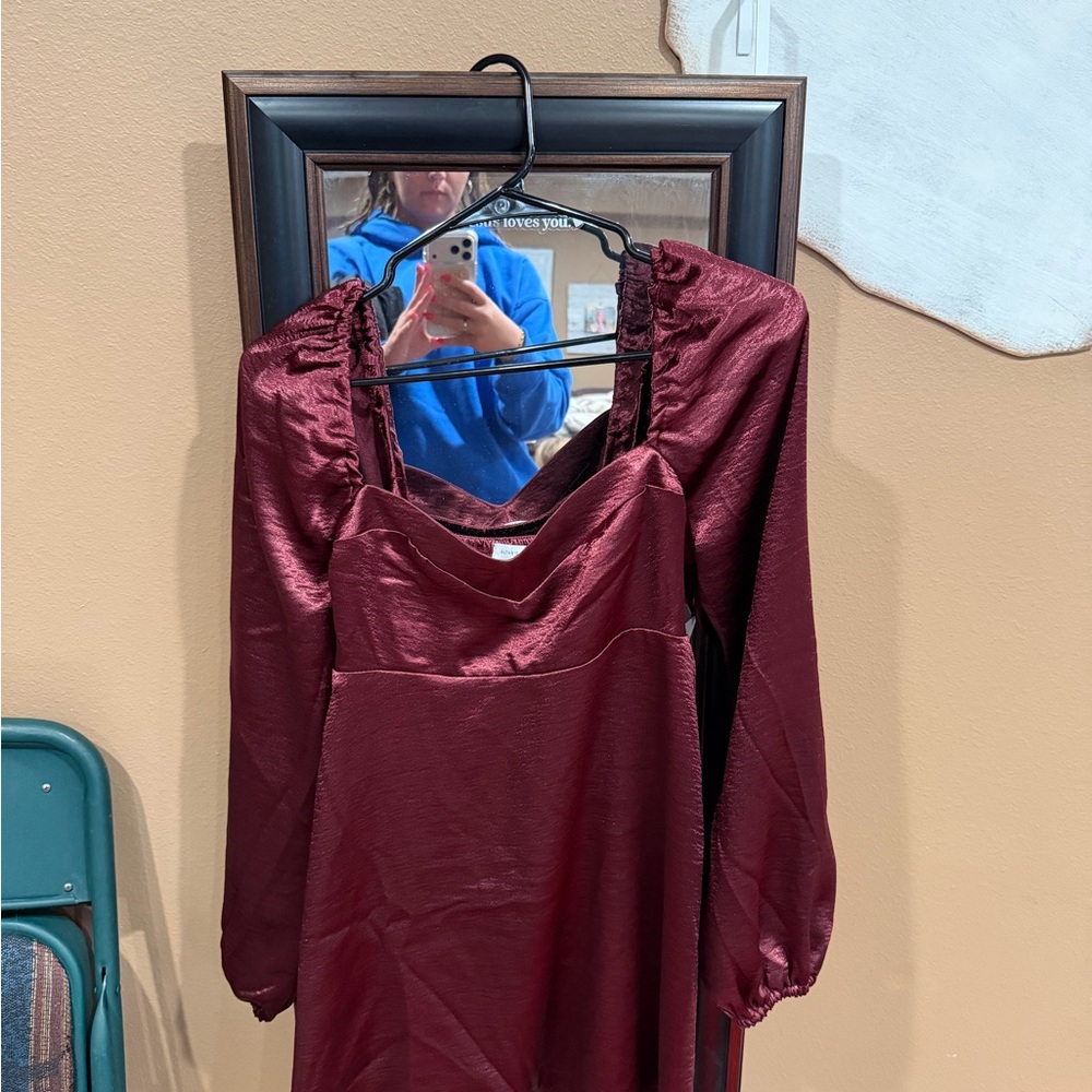 Elegant Alter’d State Burgundy Long Sleeve Dress